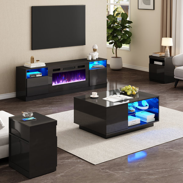 Wade Logan® Bhhatu 4 - Piece High Gloss Living Room Table Set,included ...